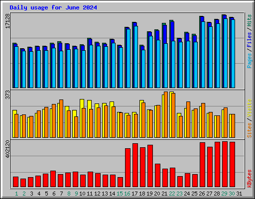 Daily usage for June 2024