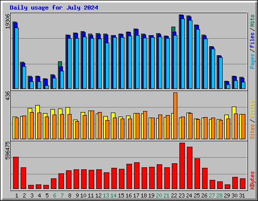 Daily usage for July 2024