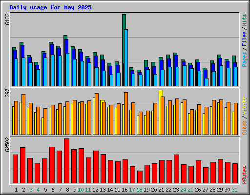Daily usage for May 2025