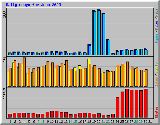 Daily usage for June 2025