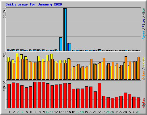 Daily usage for January 2026