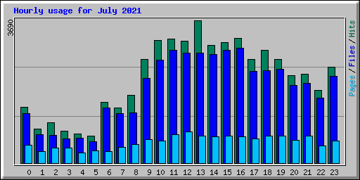 Hourly usage for July 2021